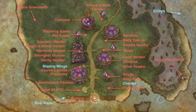 World of Warcraft Darkmoon Faire mapa